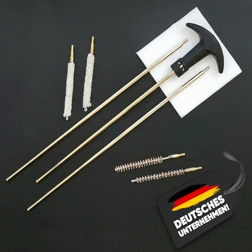 fritz-cell Waffenreinigungsset Kal. 4,5 mm/.177 & 5,5 mm/.22 – Gründliche Schusswaffenpflege – Messingbürste & Putzstock
