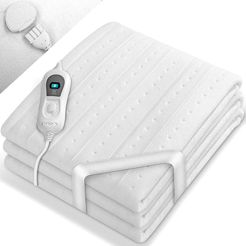 sinnlein Wärmeunterbett 150x80cm mit Abschaltautomatik | Heizdecke mit 3 Temperaturstufen | Wärmebettunterlage fürs Bett | Wärmedecke aus weichem Vlies