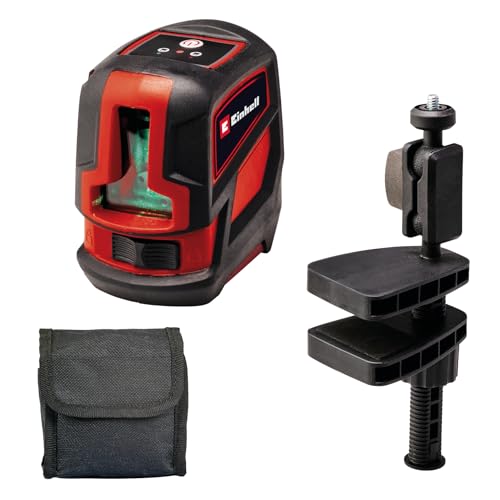 Einhell Kreuzlinienlaser TC-LL 2 G (selbstnivellierend, horizontale/vertikale grüne Laserlinien, digitale Wasserwaage, 1/4