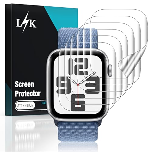 LϟK für Apple Watch SE 3/2/1 Series 6/5/4 44mm Schutzfolie, Volle Abdeckung, HD Klar Blasenfrei Kratzfest, Berührungsempfindlich Flexible TPU Displayschutzfolie für iWatch Displayschutz - 6 Stücke