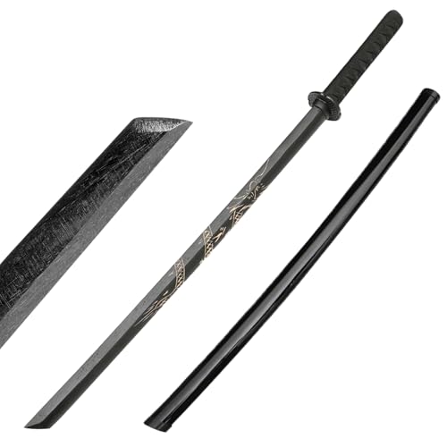 Holz Katana Schwert, Bokken Kendo-Schwertkampf-Training, Samurai Schwert, Rollenspiel Cosplay Iaido-Bokken (Katana Drachenmuster mit Scheide)