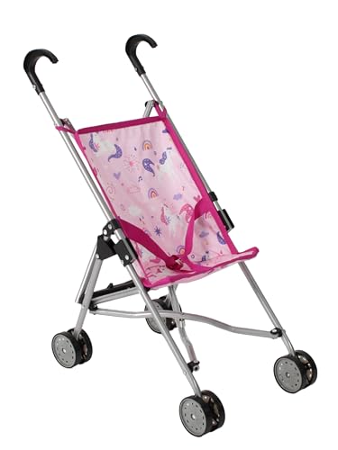 Bayer Chic 2000 - Puppenbuggy Funny, Puppenwagen, Mini-Buggy, pink Einhorn, rosa