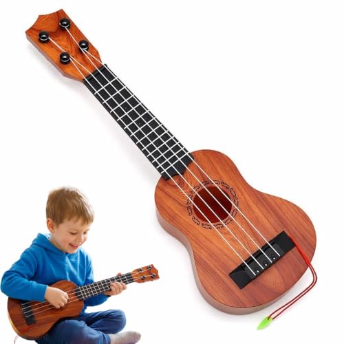 Kindergitarre 38cm Ukulele Kinder mit 4 Saiten, Musikspielzeug für Anfänger