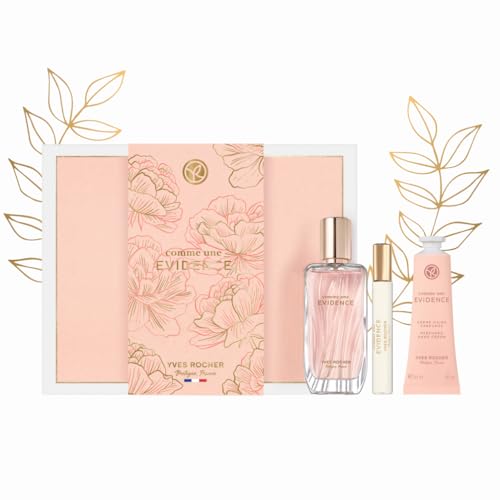 Yves Rocher COMME UNE EVIDENCE Eau de Parfum Damen - Geschenkset für Frauen - Eau de Parfum 50 ml, Spray 8 ml & Handcreme 30 ml - Floraler Chypre-Duft - Für besondere Anlässe