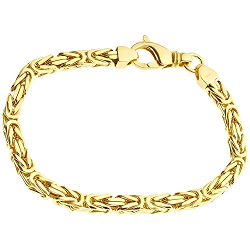 .iced-out. Sterling 925er Silber Königsarmband - BYZANTIN 6x6mm gold