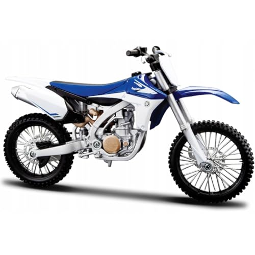 Bauer Spielwaren 2049744 Maisto Yamaha YZ450F: Originalgetreues Motorradmodell 1:12, mit beweglichem Ständer, Federung und frei rollenden Rädern, 17 cm, blau (5-13021), Mittel