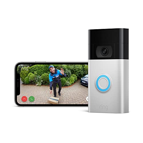 Ring Videotürklingel Akku (Video Doorbell) | Türklingel mit Kamera, HD-Video, WLAN, Bewegungserfassung, Nachtsicht, Akku | Video-Türsprechanlage für Deine Haustür, 2. Gen. | Funktioniert mit Alexa