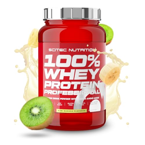 Scitec Nutrition 100% Whey Protein Professional - Angereichert mit zusätzlichen Aminosäuren und Verdauungsenzymen - Glutenfrei - Palmölfrei, 920 g, Kiwi-Banana