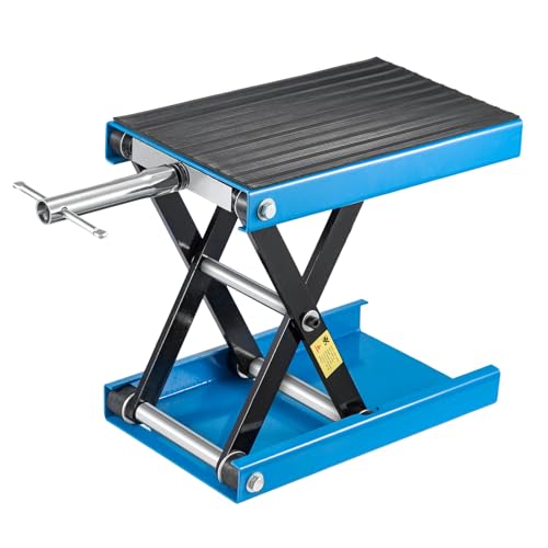 Dhouse Motorradheber höhenverstellbarer 4-13 Zoll Hebescheren Mittelständer mit Einer Kapazität von 1100 lb Fahrradreparatur-Scherenheber für die Motorradwartung,Garage und Außenbereichen (Blau)