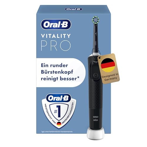 Oral-B Vitality Pro Elektrische Zahnbürste — Electric Toothbrush, Inkl. 1 Aufsteckbürste — 3 Putzmodi für Zahnpflege, Zahnbürste Elektrisch, Designed by Braun, Schwarz