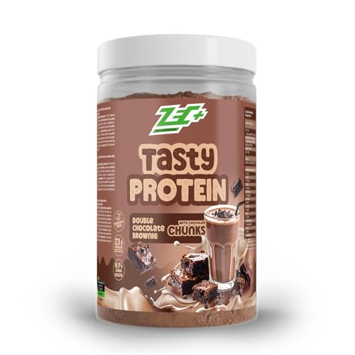 ZEC+ Tasty Protein 450g – Mehrkomponenten Proteinpulver mit Whey & Casein – Cremiger Eiweiß Shake mit hohem Proteingehalt – Made in Germany (Double Chocolate Brownie)
