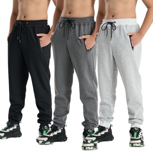 3er-Pack Jungenhose, Jogginghose, Loose Freizeithose,Stretch, Bequeme Freizeithose, Herbst und Winter Schwarz L