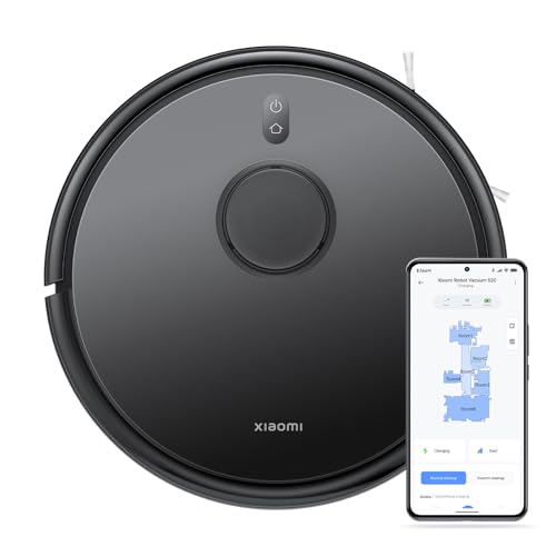 XIAOMI Robot Vacuum S20 Saug- und Wischroboter, Smarter Reinigungsplan mit LDS Lasernavigation, 5000Pa Saugkraft, 3200mAh großer Akku, Für Teppiche Hartböden Tierhaare, App + Google & Alexa - Schwarz