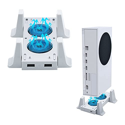 Mcbazel Vertikaler ständer kühlungslüfter für Xbox Serie S, Kühlungsständer mit LED-Anzeige/ zwei USB-Anschlüssen (nur für Xbox Serie S)
