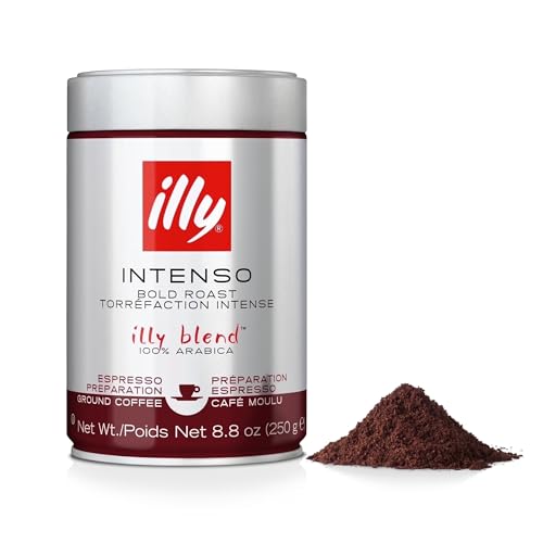 illy Kaffeepulver Intenso Espresso, Kaffee gemahlen, intensive-vollmundige Röstung, 1x250g Dose