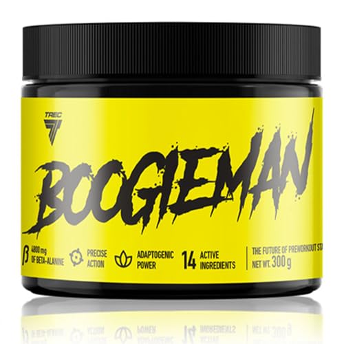 Trec Nutrition - Boogieman Pre-Workout Booster - Intense Energy & Focus with Caffeine | B-Vitamins | Peak Performance, | L-Citrullin Malat | No Sugar Added | Tropical, 300g Jar