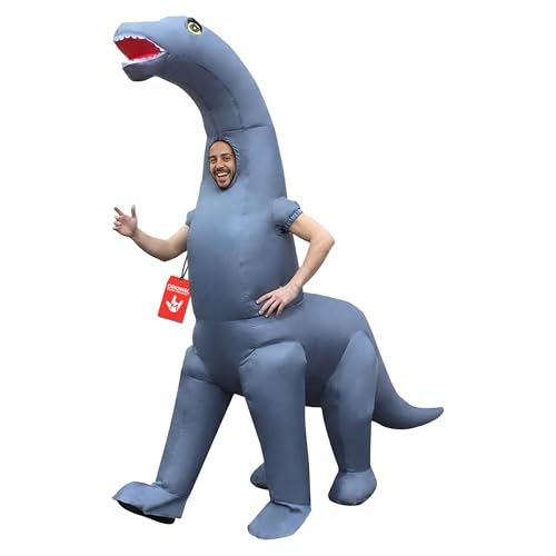Morph Dinosaurier Kostüm Erwachsene, aufblasbarer Dino Kostüm, aufblasbares Kostüm Dino, Diplodocus Kostüm - Einheitsgröße