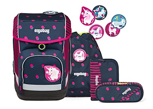 ergobag cubo Set - ergonomischer Schulrucksack, Set 5-teilig - Schubi DuBär - Blau, einheitsgröße, ERG-CSE-002-9Y3