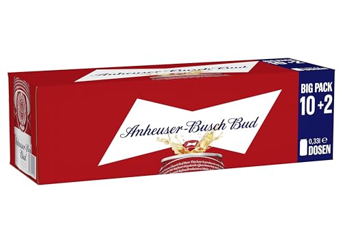 Anheuser-Busch Bud, Premium Lager-Bier, EINWEG, Internationales Lager Bier (12 X 0.33 l)