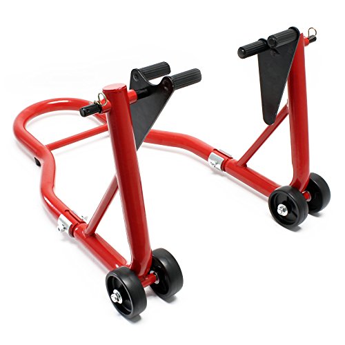 Wiltec Motorradständer vorne für 230-290 mm Reifen, 670 x 445 mm, als Montagehilfe aus Stahl für Vorderrad, Motorradheber bis 450 kg, Frontheber