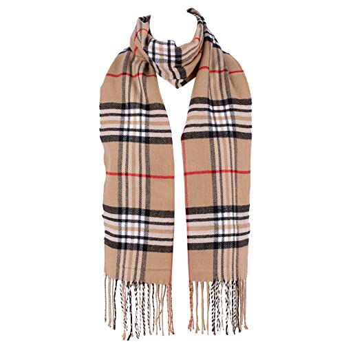 Hat To Socks Karierter Winter Schal, Tartan, Unisex, Kamel