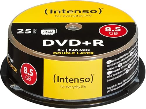 Intenso 4311144 DVD+R Double Layer Rohlinge, 8,5GB, 8x Speed, 25er Spindel