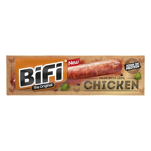 BiFi Chicken High Protein - 24er Pack (24 x 20g) - proteinreicher Hähnchen-Snack ohne Schwein - ideal für Sport und bewusste Ernährung - 100% Hähnchenfleisch - High Protein
