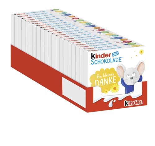 Kinder Schokolade – Schokoriegel aus gefüllter Vollmilchschokolade mit Milchcreme – 20 Packungen mit je 4 Einzelriegeln (20 x 50g)