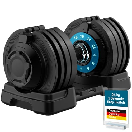 Skandika Hantel Paino | Hantel verstellbar, 12 Stufen, 3 bis 24 kg, Kurzhantel, All-in-One Design, Schneller Gewichte Wechsel, Kompakt | Dumbbell, Verstellbare Hanteln für Zuhause, Gym, Fitness