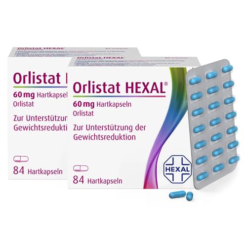 Orlistat HEXAL® 60 mg Hartkapseln | [2x 84Stk] | Schneller zum Wunschgewicht | Effektiver abnehmen | Mit 3-fach Wirkung | Bis zu 50% mehr abnehmen