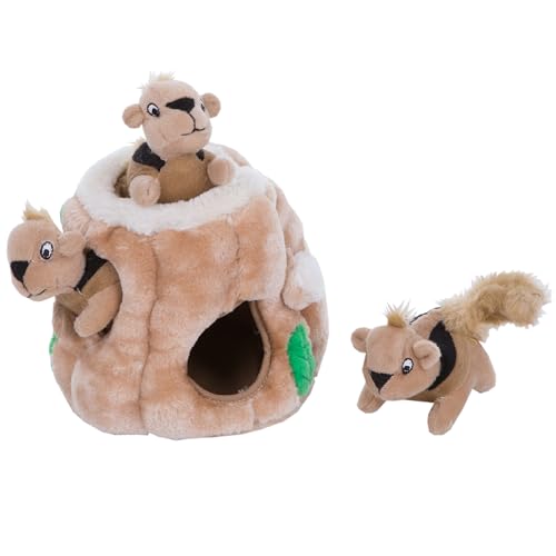 Outward Hound Hide-A-Squirrel Puzzle - Plüsch-Hundespielzeug mit Eichhörnchen, S, braun, 31001