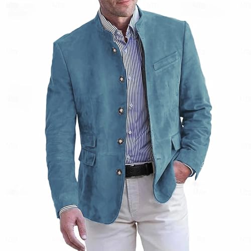 Generisch Anzug Wildleder Herren Sakko Jacke Jackett Britischer Stil Blazer Lässige Anzüge Sakkos Für Elegante Freizeitanzug Mit Taschen Und Knöpfen
