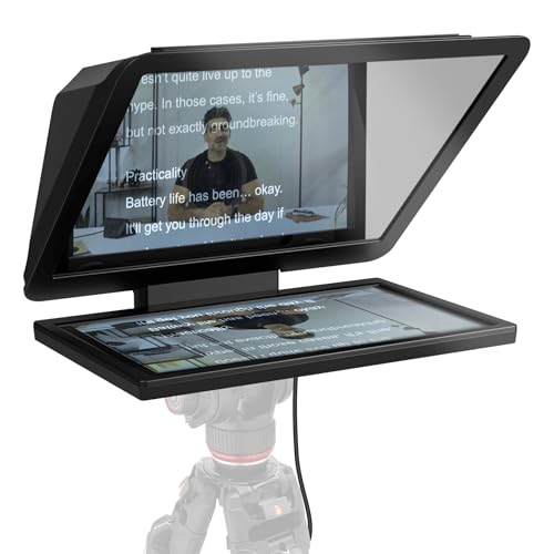 Elgato Prompter XL – Teleprompter in voller Größe mit abnehmbarem Display, Monitor für Videokonferenzen, für DSLR-, spiegellose und Studiokameras, Ein-Kabel-Setup – USB-C 3.2 für PC und Mac