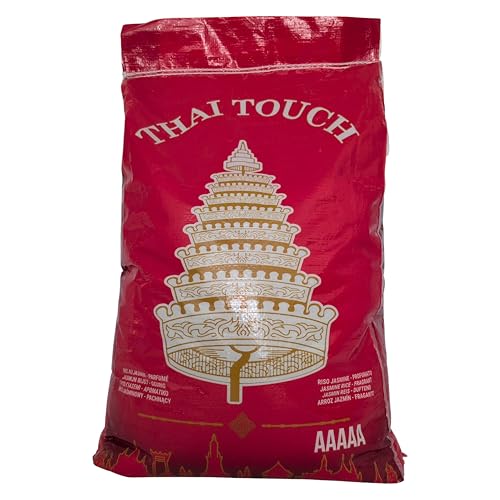 Thai Touch Jasmin Reis Grad AAAAA 18 kg Langkornduftreis, für asiatische, thailändische, japanische & vietnamesische Gerichte, ideal für Thai Curry mit Gemüse & Khao Pad Gai, höchste Qualität