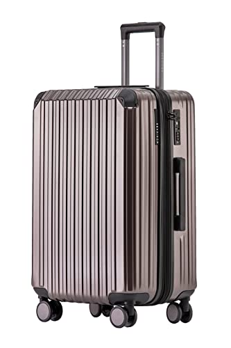 Münicase M816 TSA-Schloss Koffer Reisekoffer Trolley Kofferset Hardschale Boardcase (Coffee, Mittler Koffer)