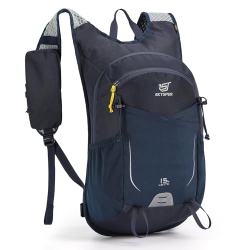 SKYSPER 15L Wanderrucksack für Herren und Damen klein Trekkingrucksack mit Netzrücken Atmungsaktiv für Wandern, Camping, Outdoor, Travel