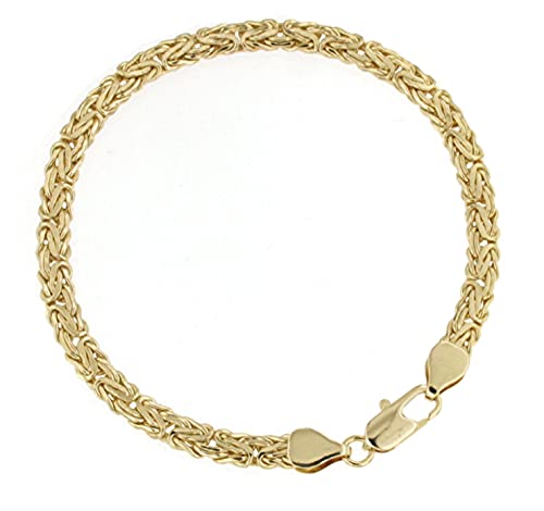 Ovales Königsarmband vergoldet 5 mm Länge 25 cm Armband Herren-Armband Goldarmband Damen Geschenk Schmuck ab Fabrik Italien Tendenze-Italy