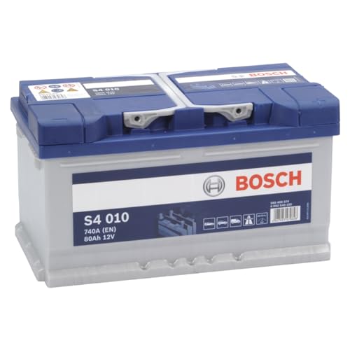 Bosch S4 010 Autobatterie 80 Ah - 740 A - 12 V, Blei-Säure-Batterie für Fahrzeuge ohne Start-Stopp-Automatik - Polarität: links - rechts +, 315 x 175 x 175 mm