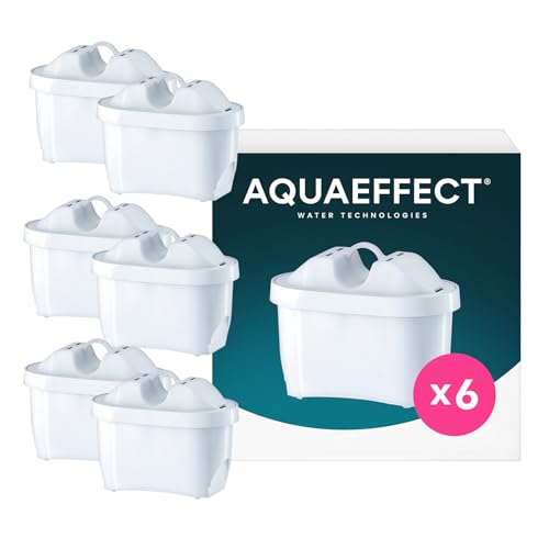 AQUAEFFECT MAX+ Wasserfilter Kartusche 6 Stück - Kompatibel mit BRITA MAXTRA PRO Filterkannen