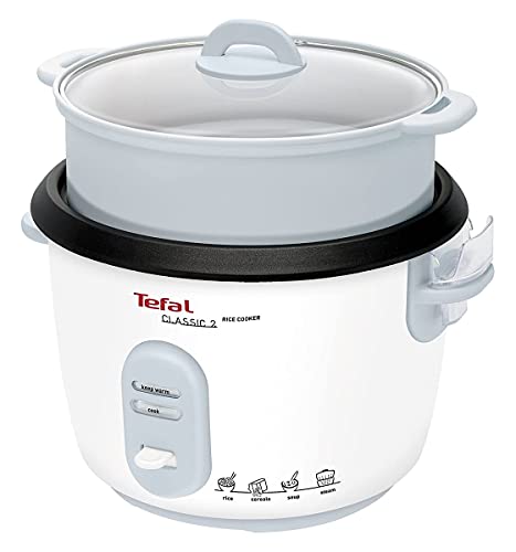 Tefal RK1011 Rice Cooker | Preset Cooking Programs | 10 Cups Capacity (5L) | Automatic Warming Function | Manual Adjustments | Perfect Cooking Rice | Steam Basket Included | 600W