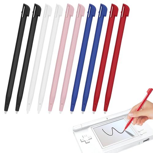 MWUMRCM 10x Set Touchpen, Kapazitiver Ersatzstift für Nintendo 2DS Stift Halterung, Touch Display Eingabestift, Stylus Pen für Touchscreen - Touchstift Bedienstift