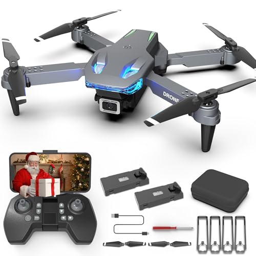 Wipkviey T28 Drohne mit Kamera 1080p, Faltbarer FPV Quadcopter für Anfänger & Erwachsene, RC-Drohne mit 3D-Flips, Höhenhaltung, Gestensteuerung, Wegpunktflug – Geschenkidee für Kinder (2 Batterien)
