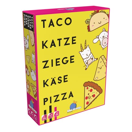 Blue Orange, Taco Katze Ziege Käse Pizza, Partyspiel, Kartenspiel, 2 bis 8 Spieler, ab 8 Jahren, 10 Minuten, Deutsch