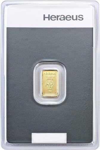 1 Gramm Goldbarren Heraeus + Echtheitszertifikat - LBMA - 1g Gold - Feingold 999.9/1000 - NEU