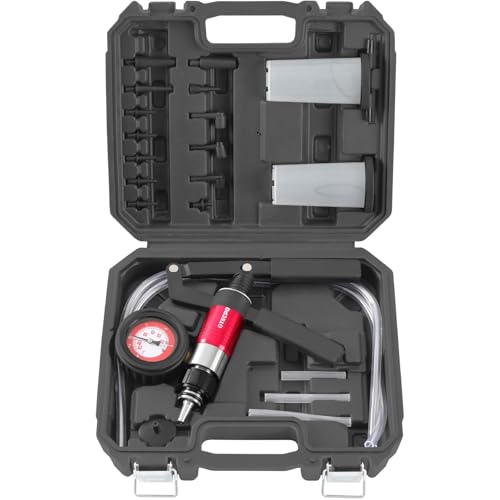 TECPO Unterdruck Vakuumpumpe Druckpumpen Satz Prüfgerät Vakuumtester KFZ Auto Bremsenentlüftungsgerät Set Druckprüfer Entlüftung Vakuum Handpumpe Kit