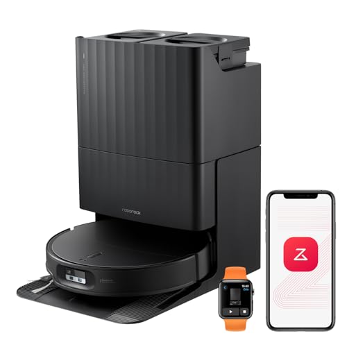 roborock Qrevo Edge 2 Saugroboter mit Wischfunktion, 25.000Pa Saugkraft | 80 °C Heißwasser-Moppwäsche, FlexiArm-Technologie, Anti-Tangle, ultraflach 7,98 cm, Reactive AI-Hinderniserkennung(Schwarz)