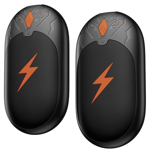 Handwärmer Elektrisch 2 Pack, Taschenwärmer Wiederaufladbar, Tragbare Heizung, 3 Heizmodi, Up to 24 hrs, Wiederverwendbar USB Hand Warmers für Outdoor im Winter - Schwarz