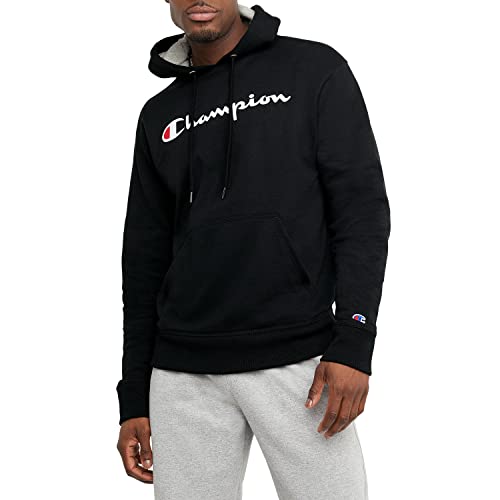Champion Herren Sweatshirt Graphic Powerblend Fleece Hood, Schwarz-champion Script, L