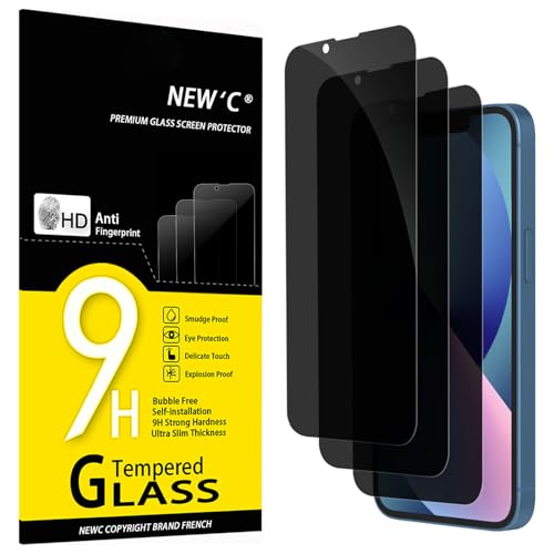 NEW'C 3 Stück, Sichtschutz für iPhone 13 Mini für Panzerglas (5,4 Zoll) für Panzerglas, Verbesserter 28-Grad-schutzwinkel, Ultra-Haltbare 9H Härte, Blasenfrei