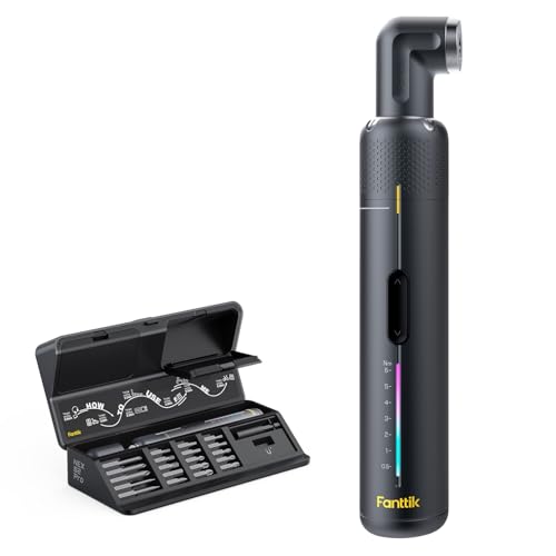 Fanttik S2 Pro 3,7V Elektroschrauber, Akku-Schrauberset, 7 Drehmoment (0,5 bis 6 Nm), 20 magnetische Bits, 1/4-Zoll-Sechskant-Aufnahme mit 90°-Adapter, geeignet für Möbel und Haushaltsreparaturen